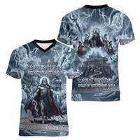 Mount Olympus Women V-Neck T-Shirt Throne Of The Twelve Gods Greek Mythology