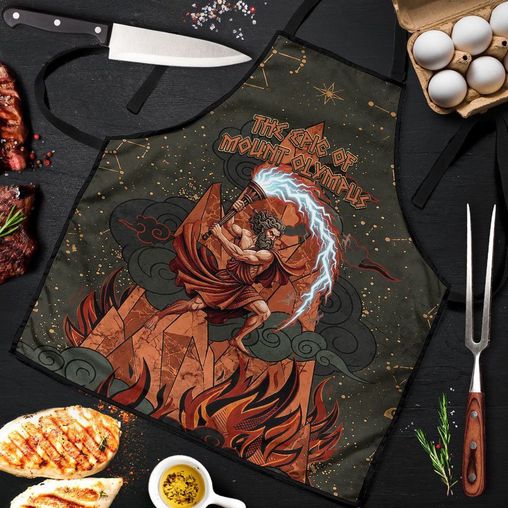 Mount Olympus Apron Greek Prometheus Torch Flame Lightning Mountain Constellations