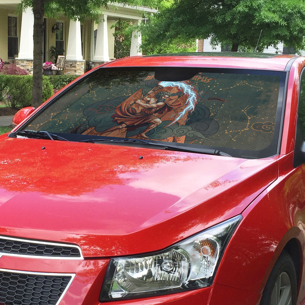 Mount Olympus Auto Sun Shade Greek Prometheus Torch Flame Lightning Mountain Constellations