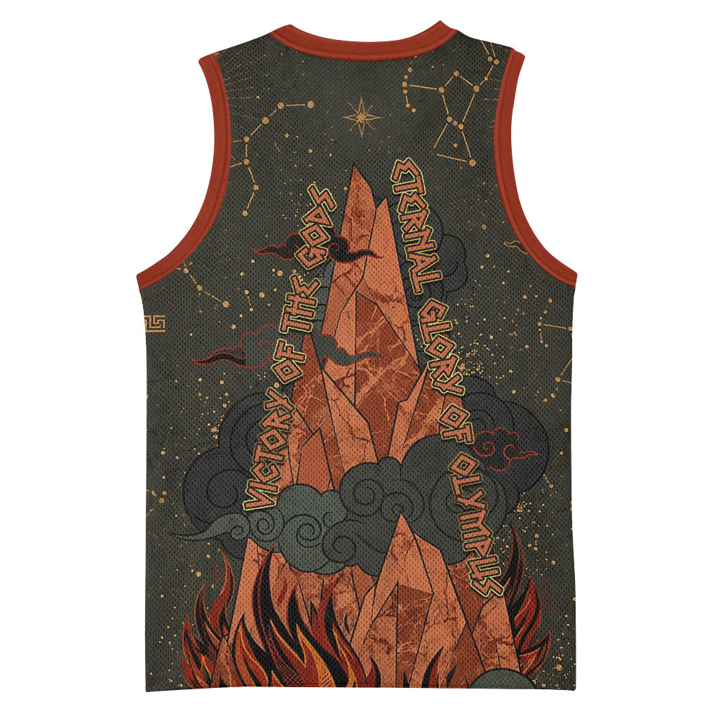 Mount Olympus Basketball Jersey Greek Prometheus Torch Flame Lightning Mountain Constellations