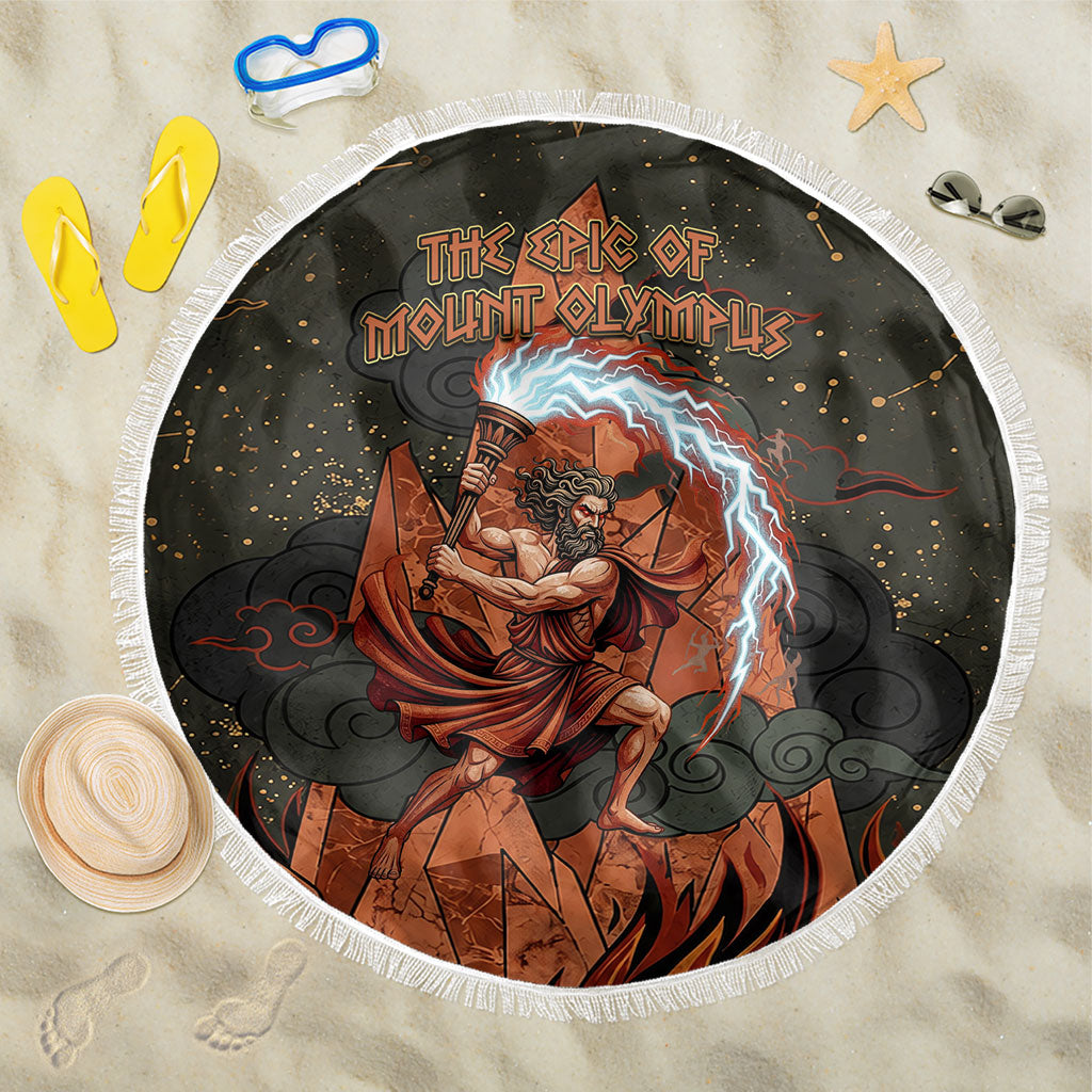 Mount Olympus Beach Blanket Greek Prometheus Torch Flame Lightning Mountain Constellations