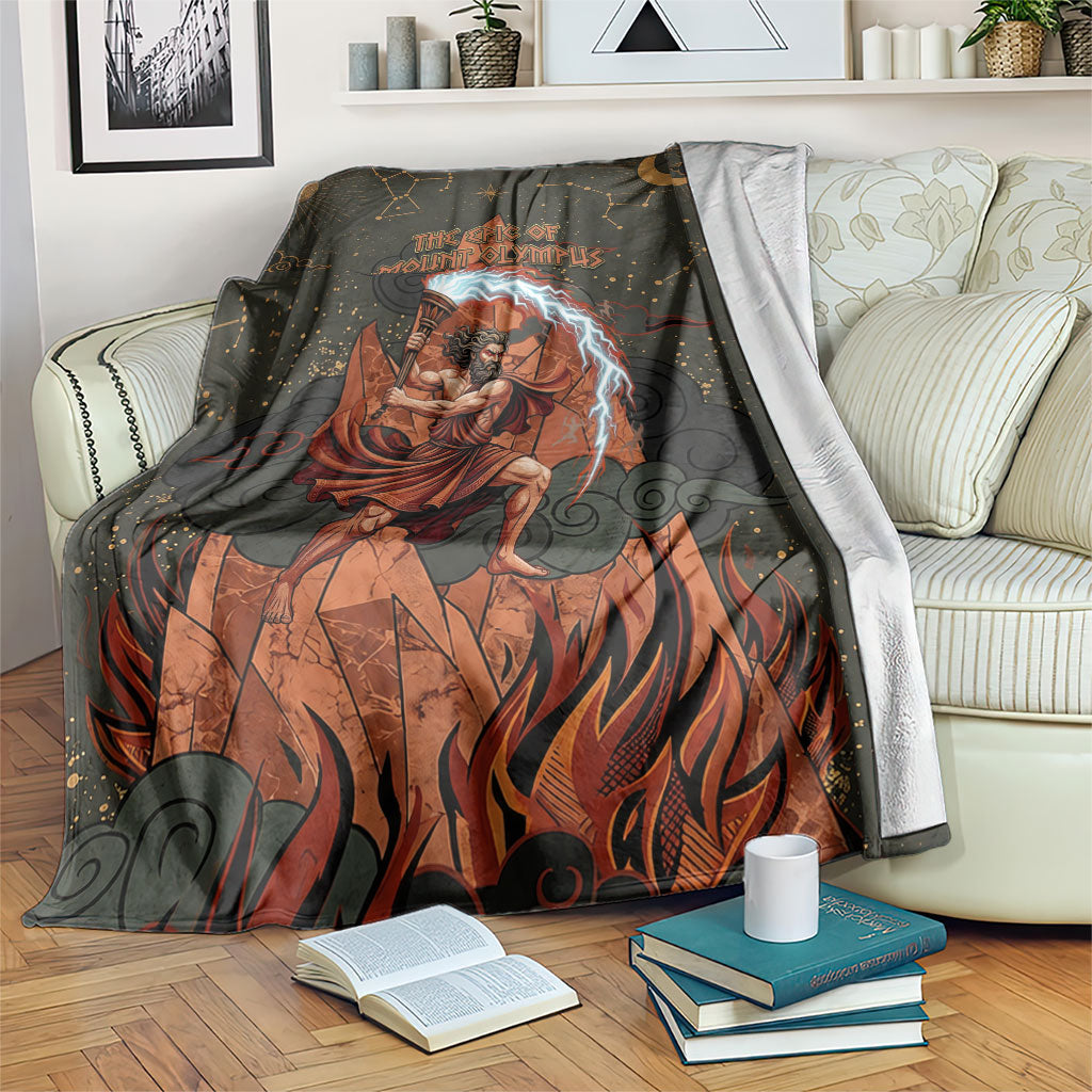 Mount Olympus Blanket Greek Prometheus Torch Flame Lightning Mountain Constellations