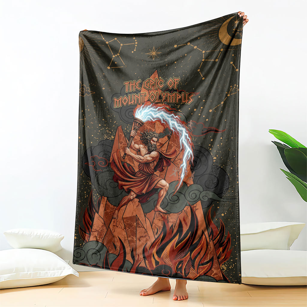 Mount Olympus Blanket Greek Prometheus Torch Flame Lightning Mountain Constellations
