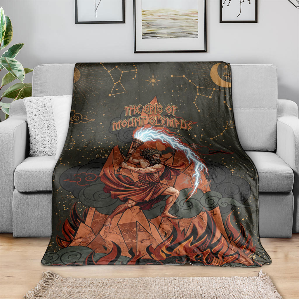 Mount Olympus Blanket Greek Prometheus Torch Flame Lightning Mountain Constellations