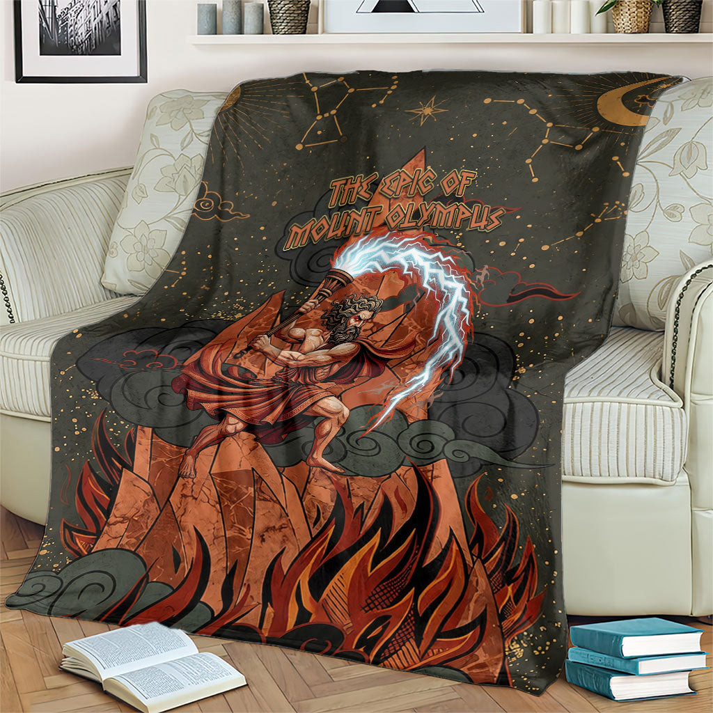 Mount Olympus Blanket Greek Prometheus Torch Flame Lightning Mountain Constellations