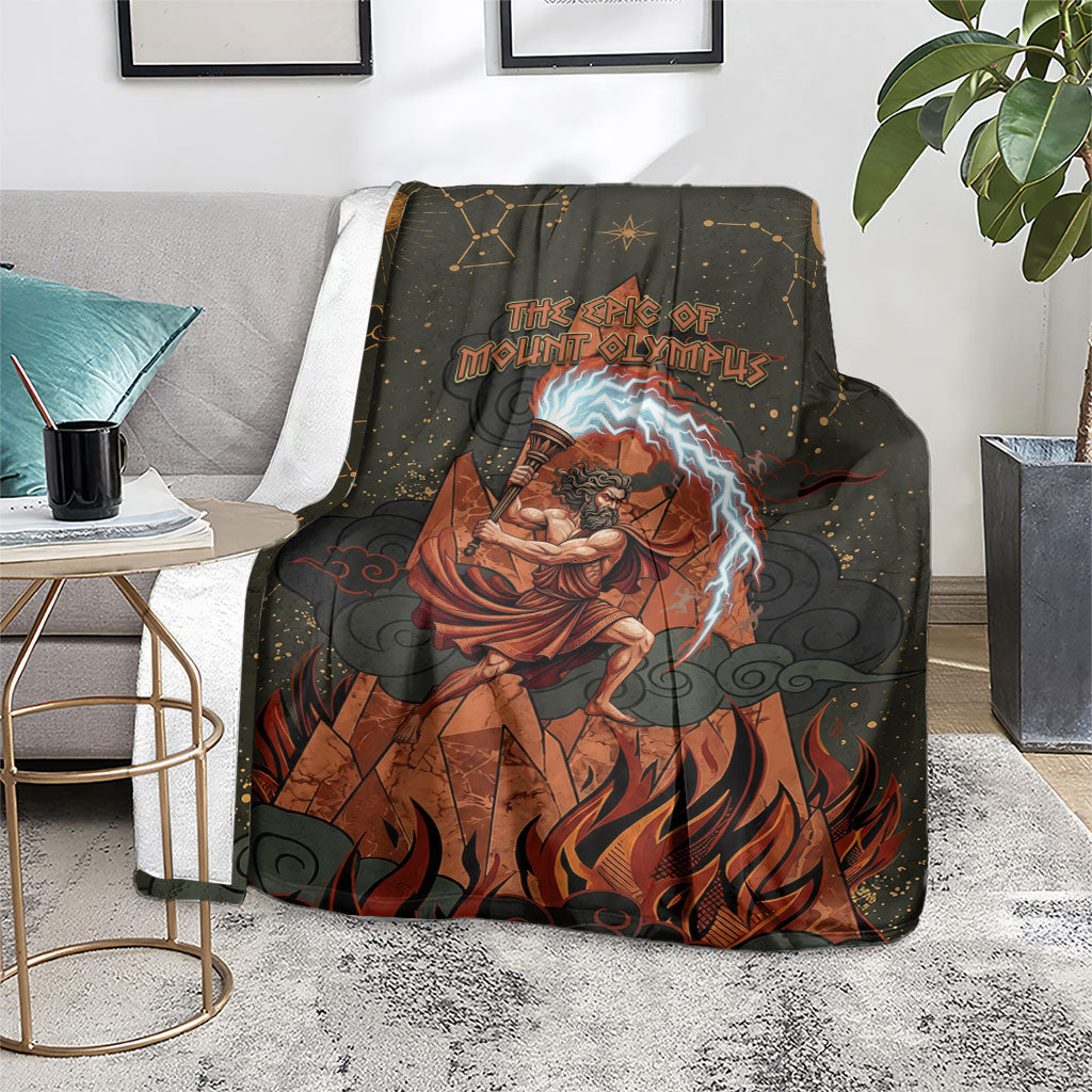Mount Olympus Blanket Greek Prometheus Torch Flame Lightning Mountain Constellations