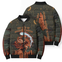Mount Olympus Bomber Puffer Jacket Greek Prometheus Torch Flame Lightning Mountain Constellations
