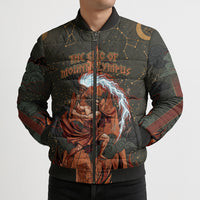 Mount Olympus Bomber Puffer Jacket Greek Prometheus Torch Flame Lightning Mountain Constellations