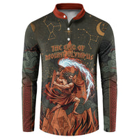 Mount Olympus Button Sweatshirt Greek Prometheus Torch Flame Lightning Mountain Constellations