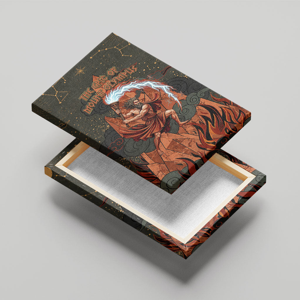 Mount Olympus Canvas Wall Art Greek Prometheus Torch Flame Lightning Mountain Constellations
