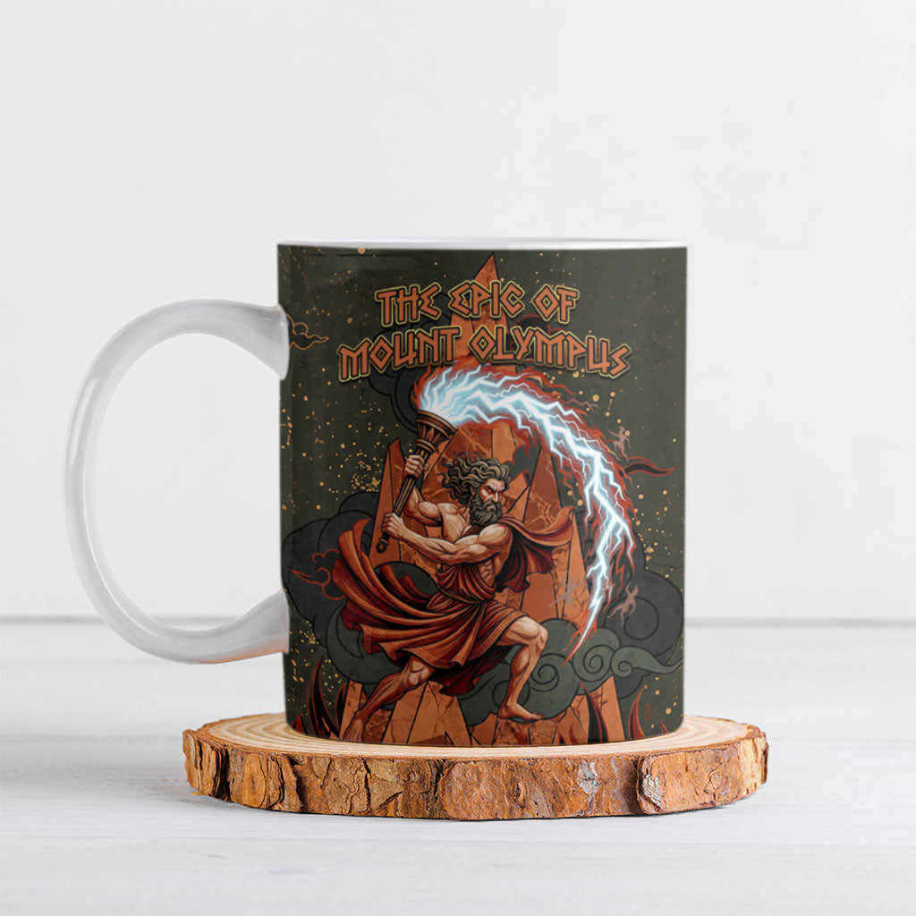 Mount Olympus Ceramic Mug Greek Prometheus Torch Flame Lightning Mountain Constellations