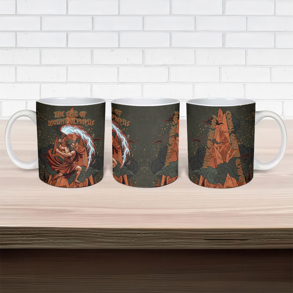 Mount Olympus Ceramic Mug Greek Prometheus Torch Flame Lightning Mountain Constellations