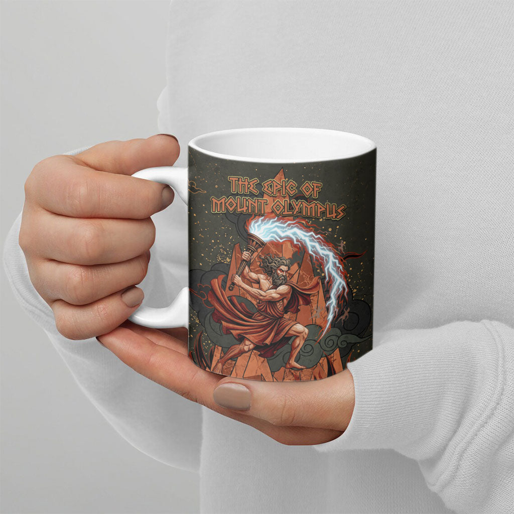 Mount Olympus Ceramic Mug Greek Prometheus Torch Flame Lightning Mountain Constellations