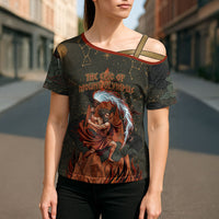 Mount Olympus Cross Shoulder Shirt Greek Prometheus Torch Flame Lightning Mountain Constellations