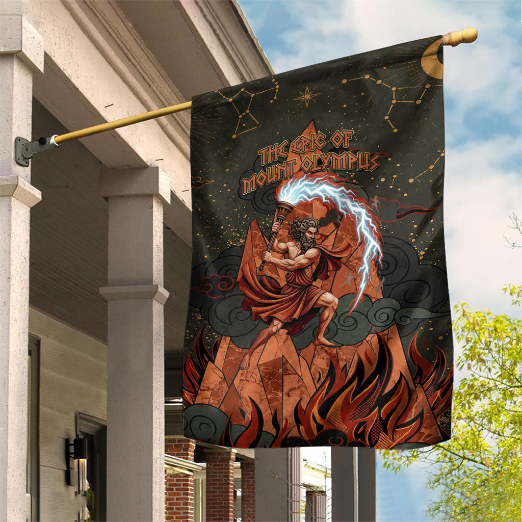 Mount Olympus Garden Flag Greek Prometheus Torch Flame Lightning Mountain Constellations