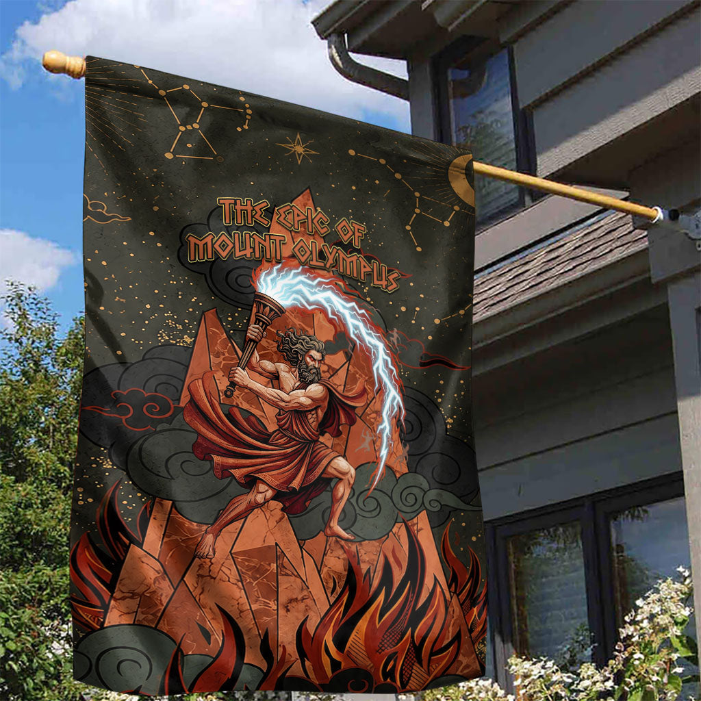 Mount Olympus Garden Flag Greek Prometheus Torch Flame Lightning Mountain Constellations