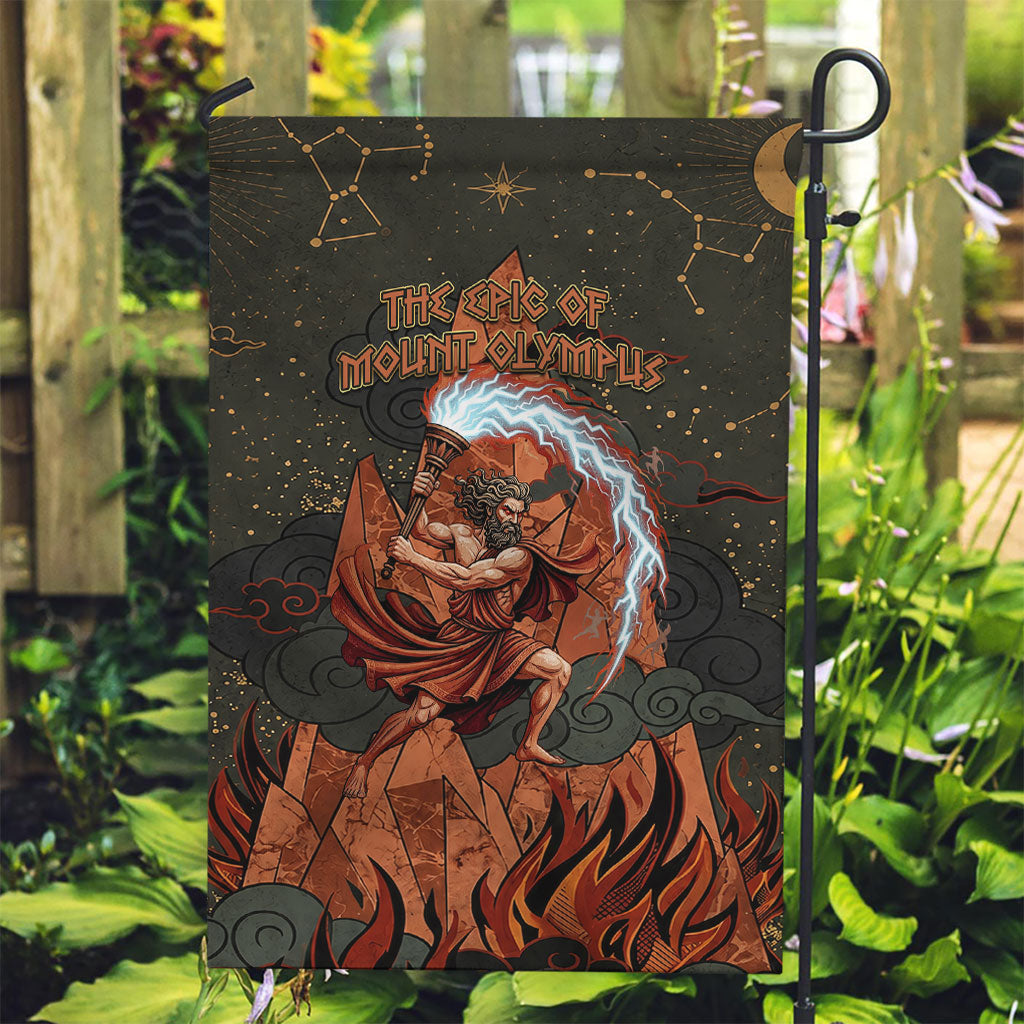 Mount Olympus Garden Flag Greek Prometheus Torch Flame Lightning Mountain Constellations