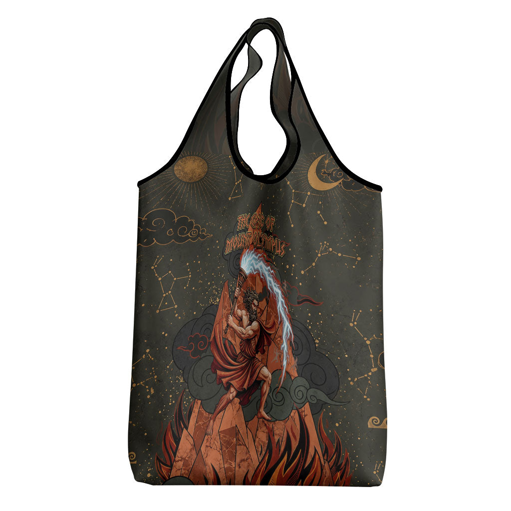 Mount Olympus Grocery Bag Greek Prometheus Torch Flame Lightning Mountain Constellations