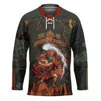 Mount Olympus Hockey Jersey Greek Prometheus Torch Flame Lightning Mountain Constellations