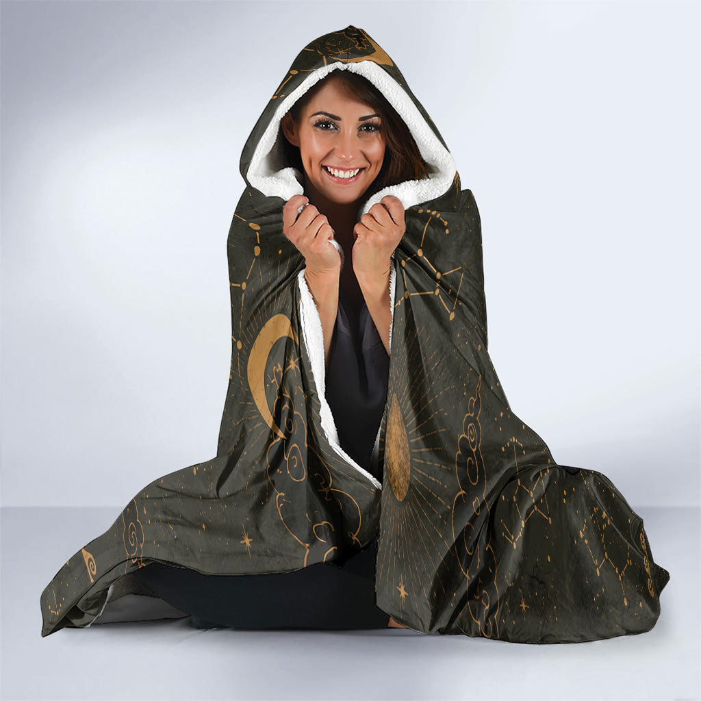 Mount Olympus Hooded Blanket Greek Prometheus Torch Flame Lightning Mountain Constellations