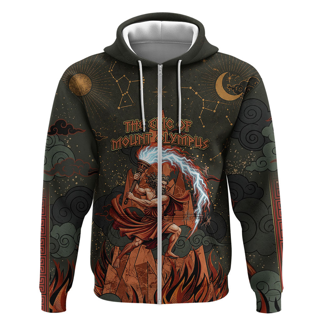 Mount Olympus Hoodie Greek Prometheus Torch Flame Lightning Mountain Constellations