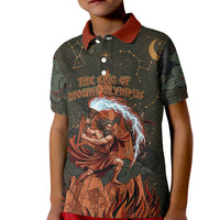 Mount Olympus Kid Polo Shirt Greek Prometheus Torch Flame Lightning Mountain Constellations
