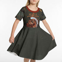 Mount Olympus Kid Short Sleeve Dress Greek Prometheus Torch Flame Lightning Mountain Constellations