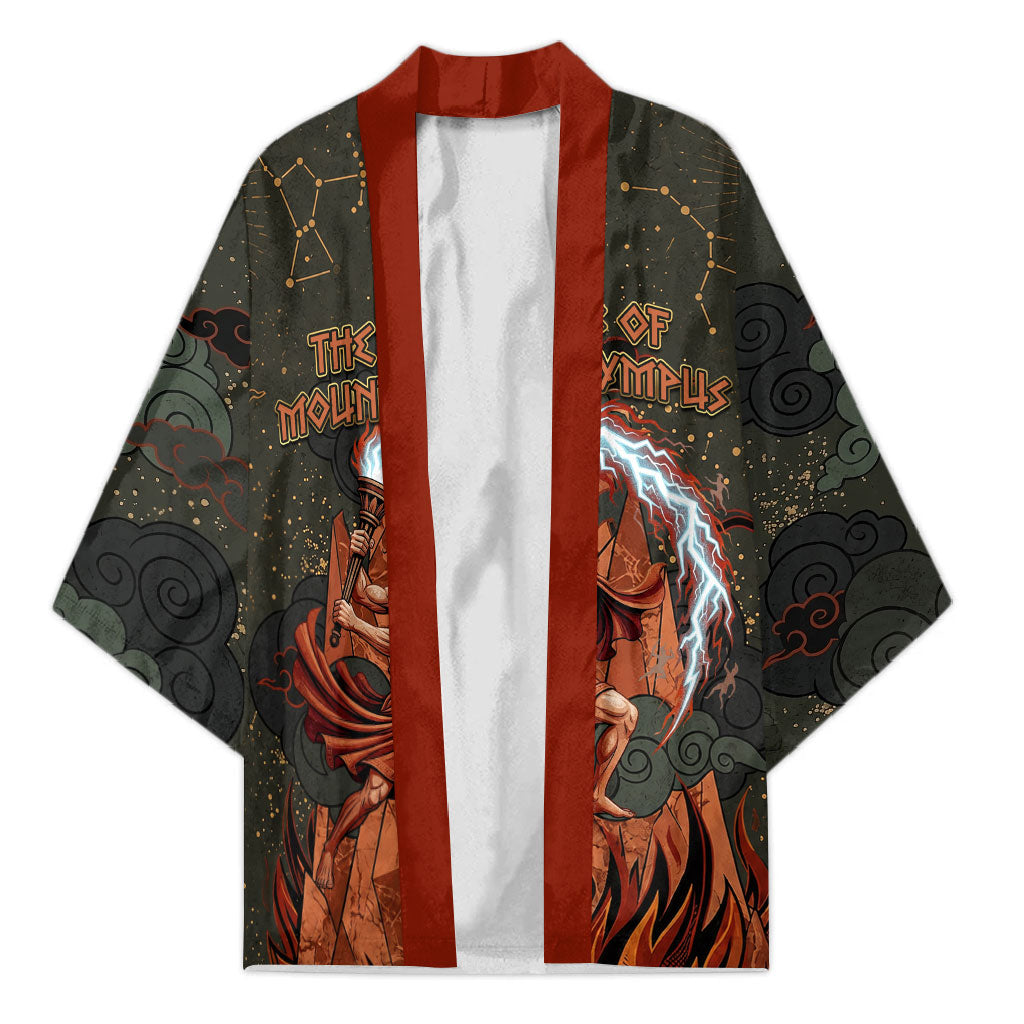 Mount Olympus Kimono Greek Prometheus Torch Flame Lightning Mountain Constellations