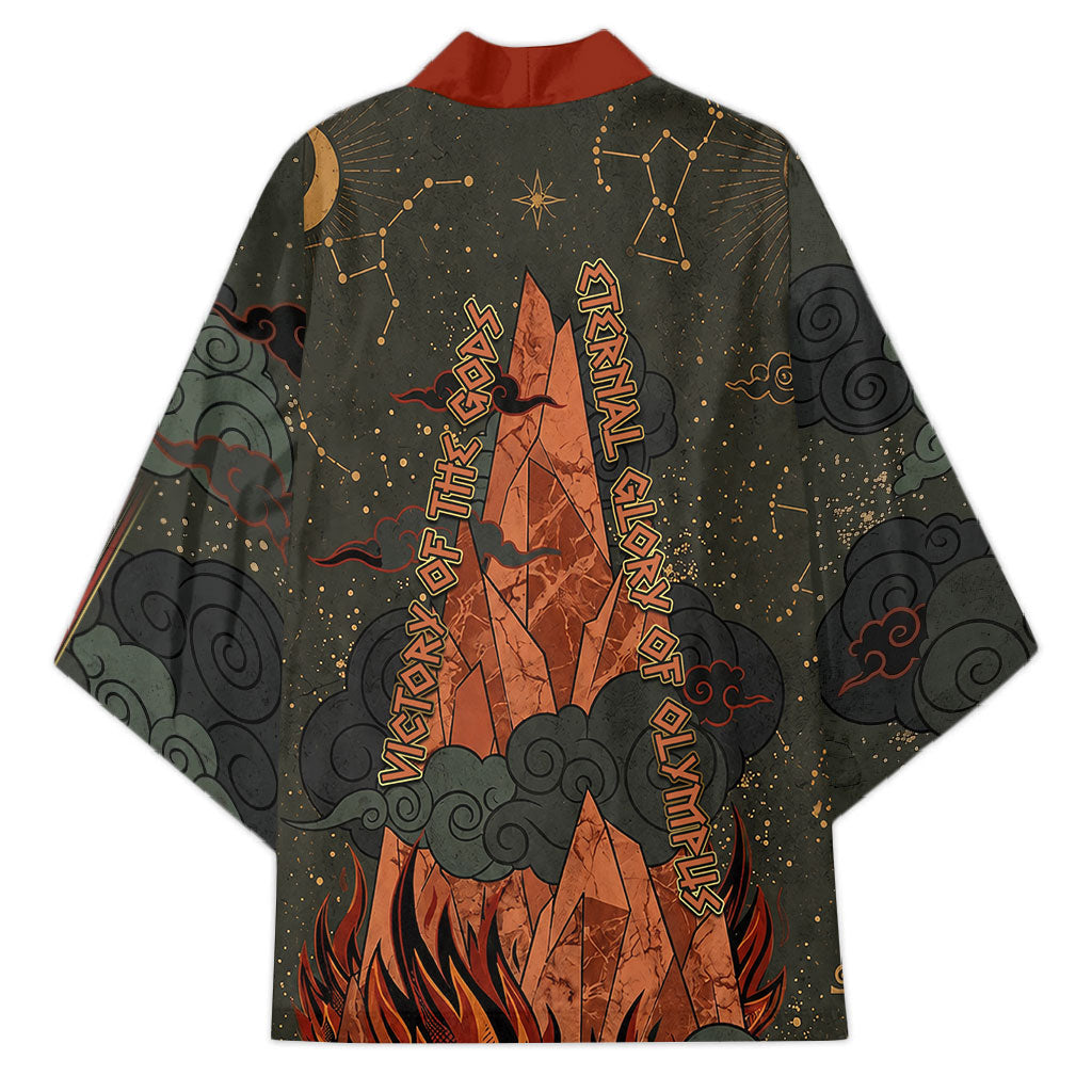 Mount Olympus Kimono Greek Prometheus Torch Flame Lightning Mountain Constellations