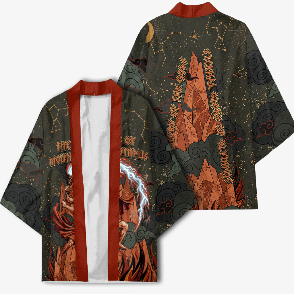 Mount Olympus Kimono Greek Prometheus Torch Flame Lightning Mountain Constellations