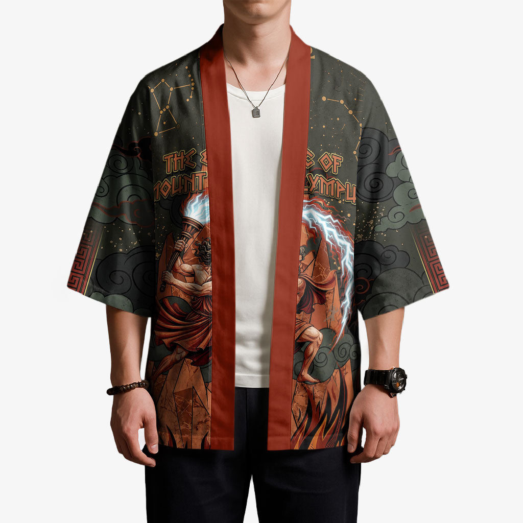 Mount Olympus Kimono Greek Prometheus Torch Flame Lightning Mountain Constellations