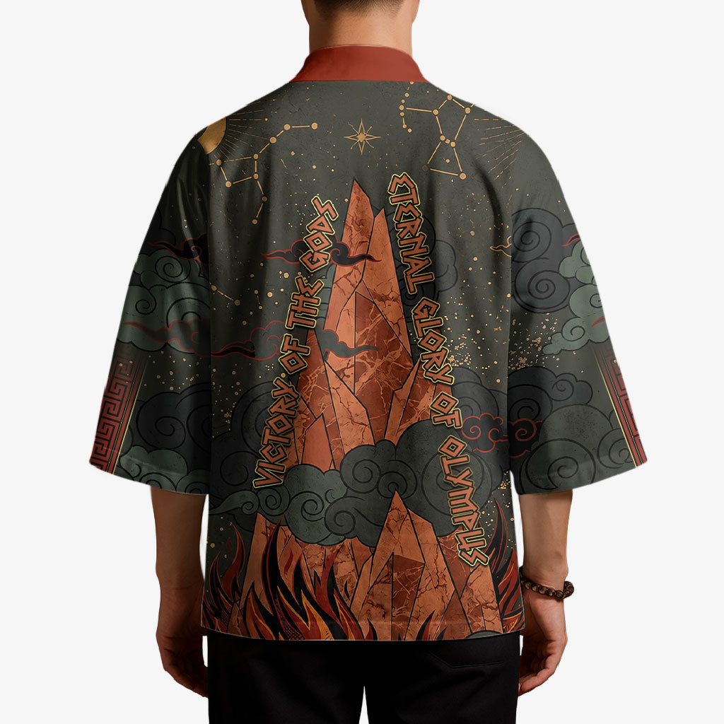 Mount Olympus Kimono Greek Prometheus Torch Flame Lightning Mountain Constellations