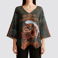 Mount Olympus Kimono Sleeve Blouse Greek Prometheus Torch Flame Lightning Mountain Constellations