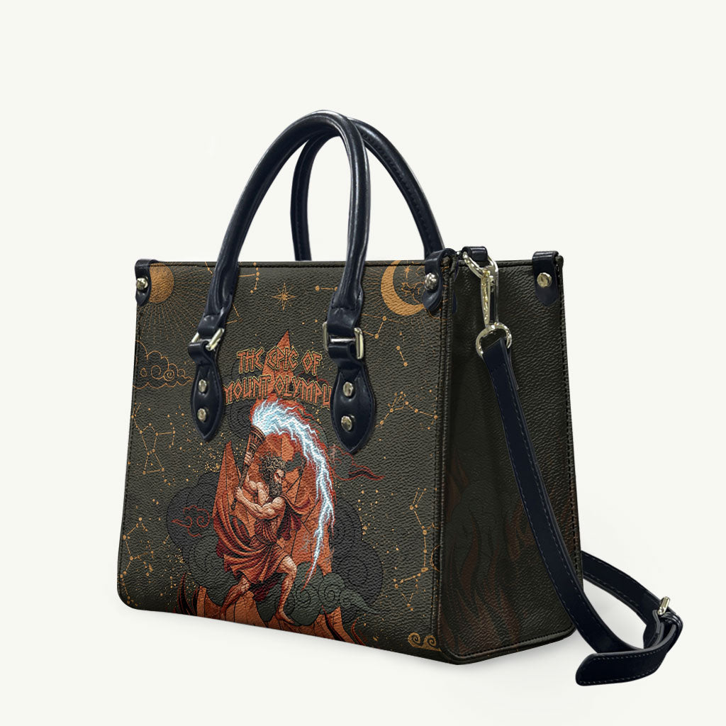 Mount Olympus Leather Bag Greek Prometheus Torch Flame Lightning Mountain Constellations