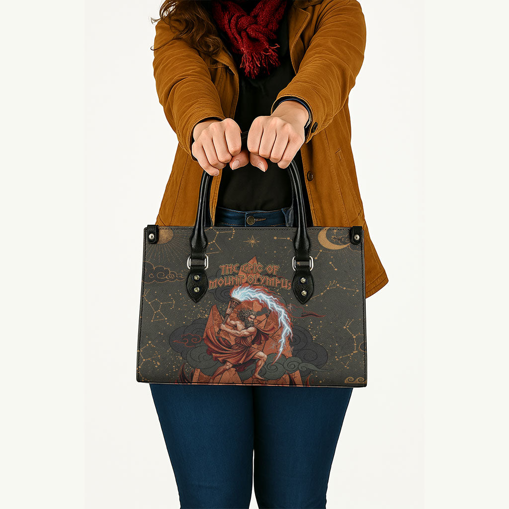 Mount Olympus Leather Bag Greek Prometheus Torch Flame Lightning Mountain Constellations
