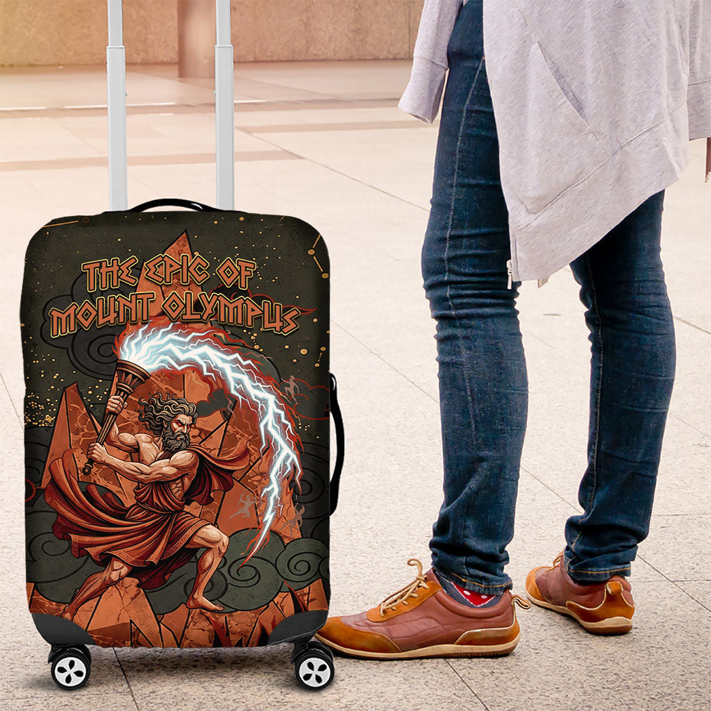 Mount Olympus Luggage Cover Greek Prometheus Torch Flame Lightning Mountain Constellations