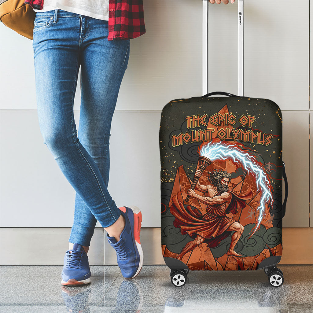 Mount Olympus Luggage Cover Greek Prometheus Torch Flame Lightning Mountain Constellations