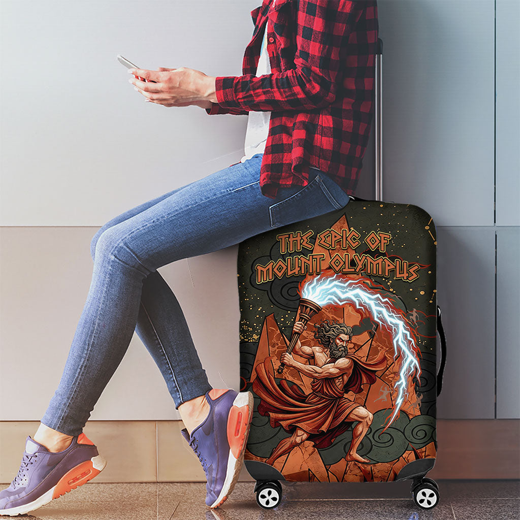 Mount Olympus Luggage Cover Greek Prometheus Torch Flame Lightning Mountain Constellations