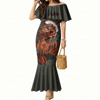 Mount Olympus Mermaid Dress Greek Prometheus Torch Flame Lightning Mountain Constellations