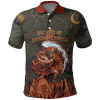 Mount Olympus Polo Shirt Greek Prometheus Torch Flame Lightning Mountain Constellations