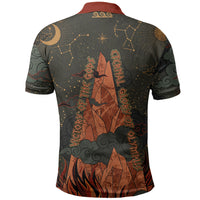 Mount Olympus Polo Shirt Greek Prometheus Torch Flame Lightning Mountain Constellations