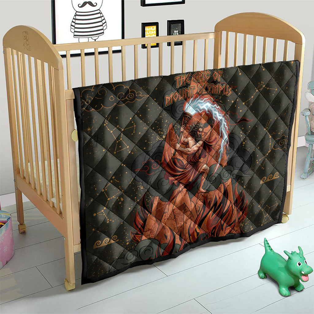 Mount Olympus Quilt Greek Prometheus Torch Flame Lightning Mountain Constellations
