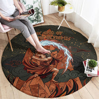 Mount Olympus Round Carpet Greek Prometheus Torch Flame Lightning Mountain Constellations