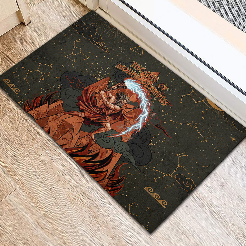 Mount Olympus Rubber Doormat Greek Prometheus Torch Flame Lightning Mountain Constellations