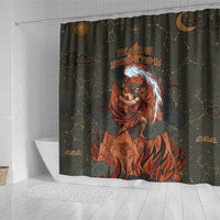 Mount Olympus Shower Curtain Greek Prometheus Torch Flame Lightning Mountain Constellations