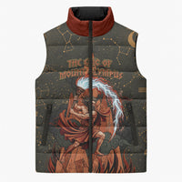 Mount Olympus Sleeveless Puffer Jacket Greek Prometheus Torch Flame Lightning Mountain Constellations