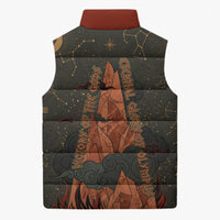 Mount Olympus Sleeveless Puffer Jacket Greek Prometheus Torch Flame Lightning Mountain Constellations
