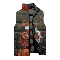Mount Olympus Sleeveless Puffer Jacket Greek Prometheus Torch Flame Lightning Mountain Constellations