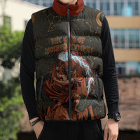 Mount Olympus Sleeveless Puffer Jacket Greek Prometheus Torch Flame Lightning Mountain Constellations