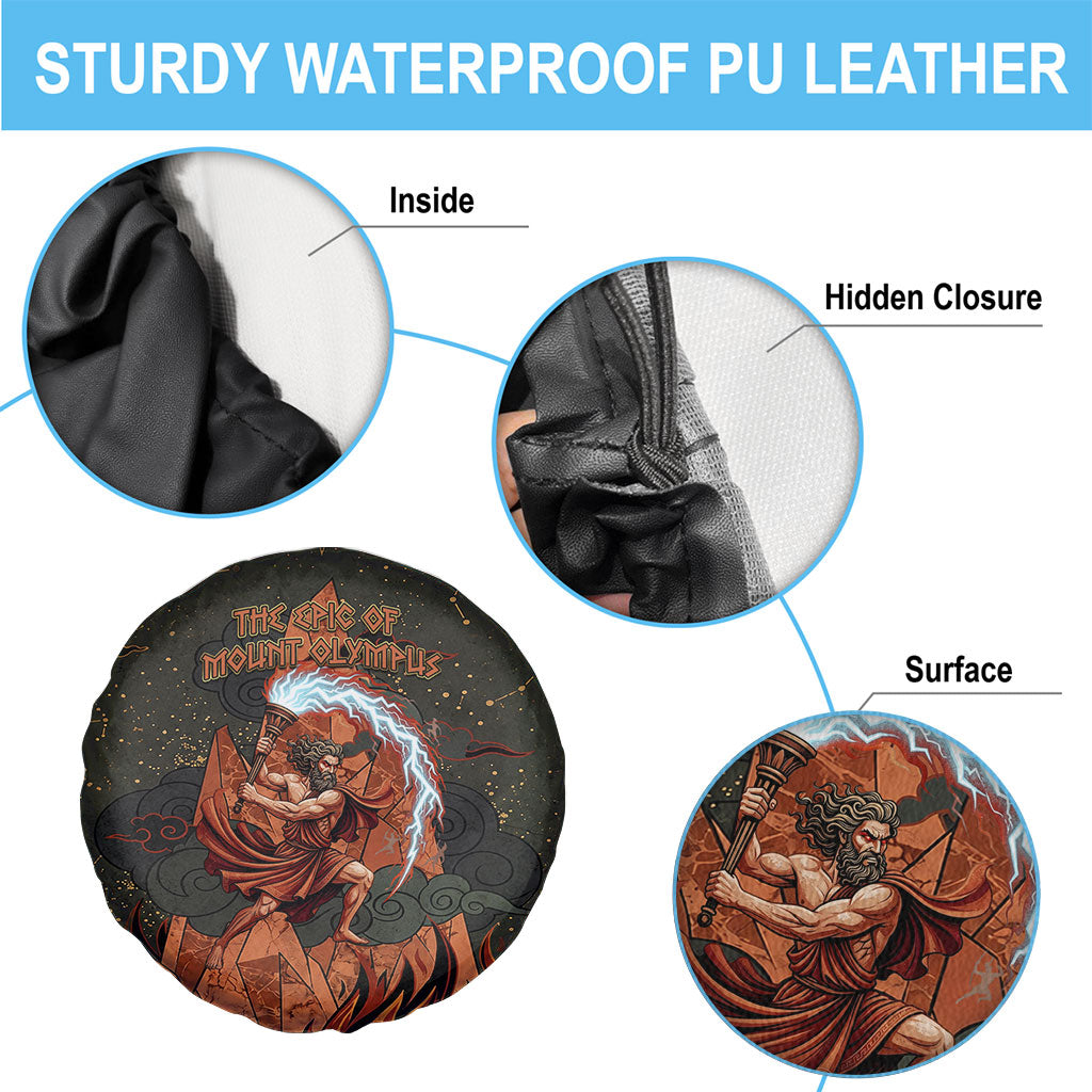 Mount Olympus Spare Tire Cover Greek Prometheus Torch Flame Lightning Mountain Constellations